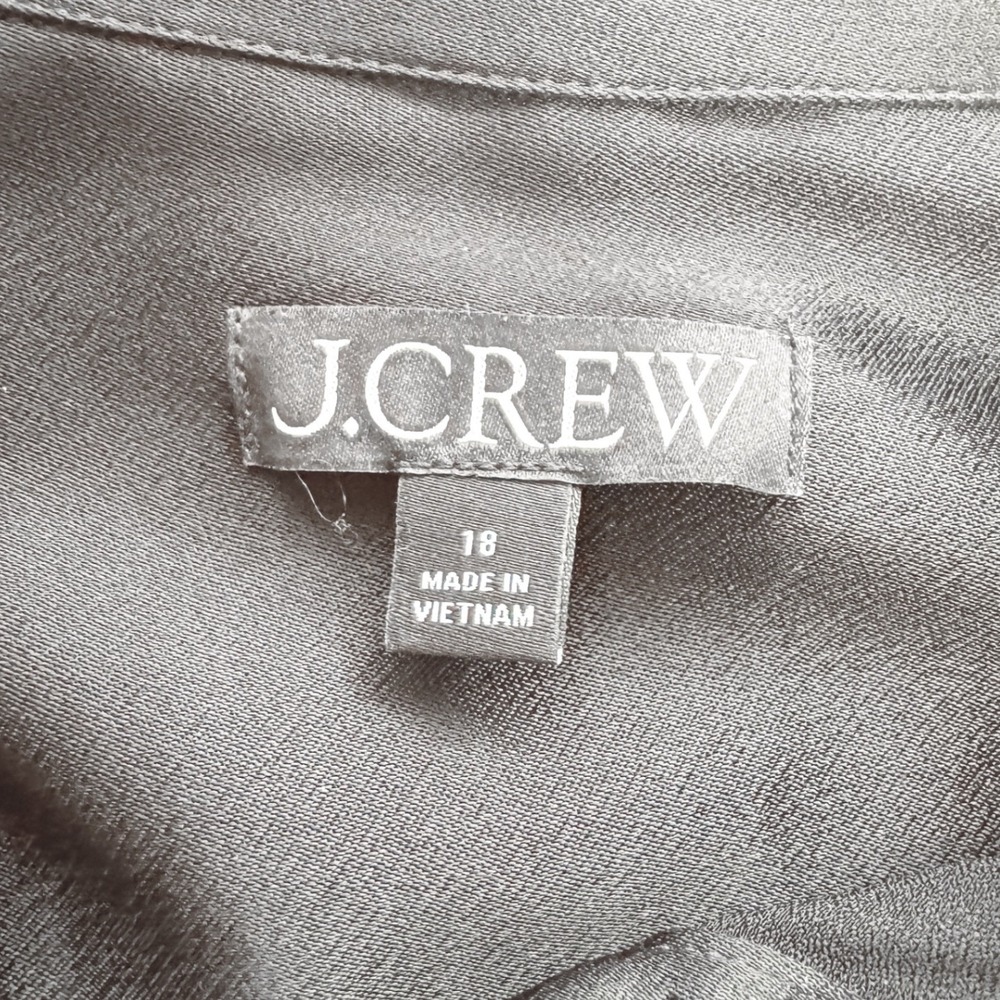 J.Crew Drapey Satin Maxi Shirt Dress Long Sleeve Button Down Belt Luster 18 - Picture 9 of 11
